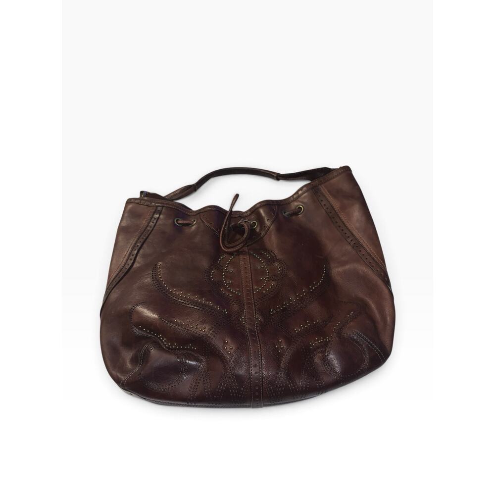 Cole Haan Sierra Laser Cut Brown Purse Bag - Picture 15 of 16